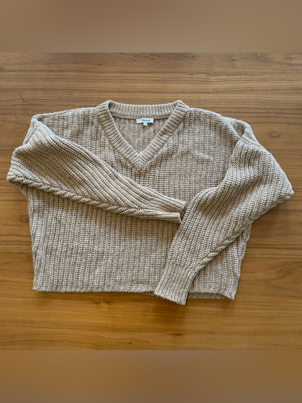 Cozy Madewell V-Neck Chunky Knit Sweater